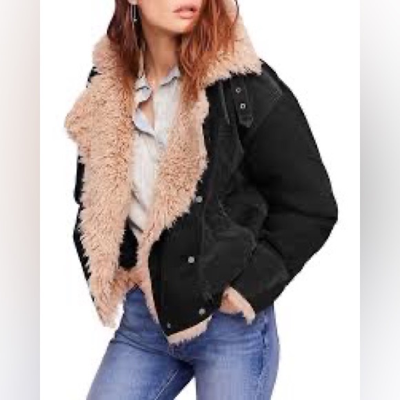 FREE PEOPLE OWEN FAUX FUR SHERPA JACKET - Picture 8 of 9